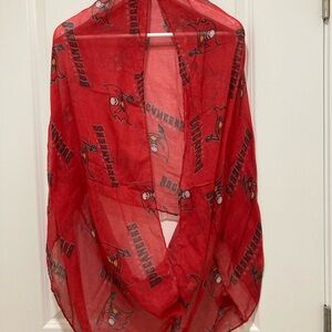 Vibrant Red Polyester Scarf